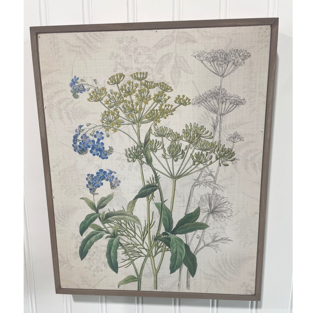 Col House Designs Botanical Wildflower Wood Framed Wall Art 10x12 Cottagecore